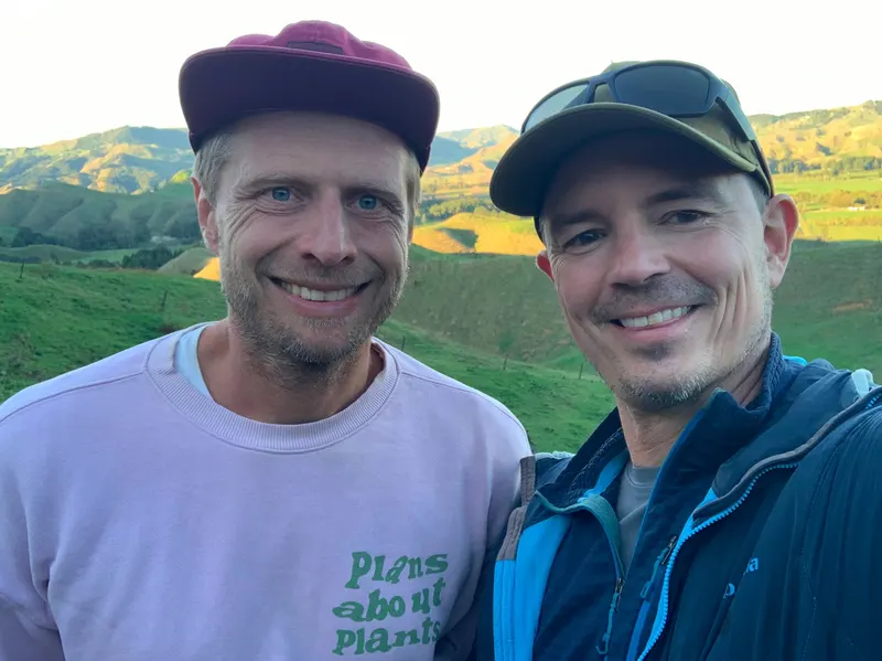 Marco and Gerben, founders of Anvilda, in New Zealand